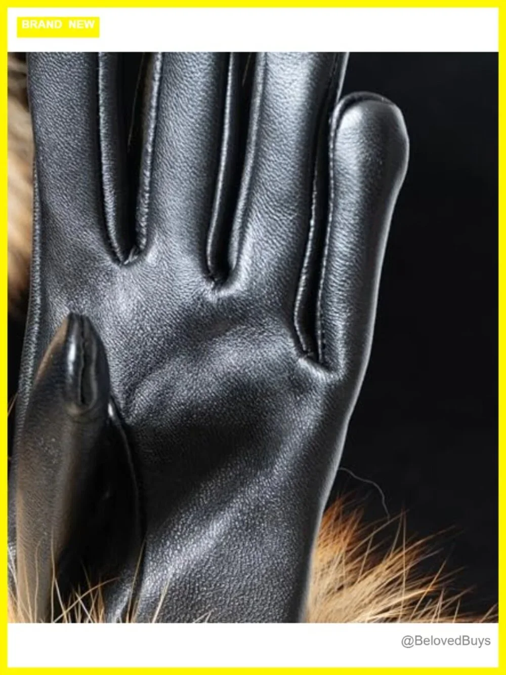 Real Fur Headband & Lambskin Leather Gloves Bundle 2-in-1 Convertible Ear